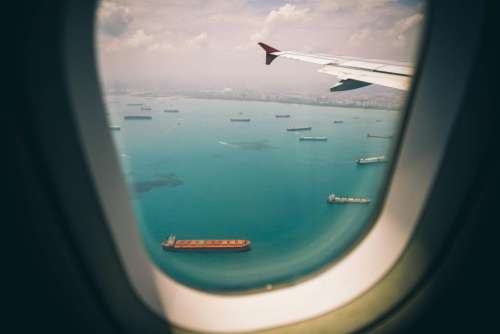 window airplane airline travel trip