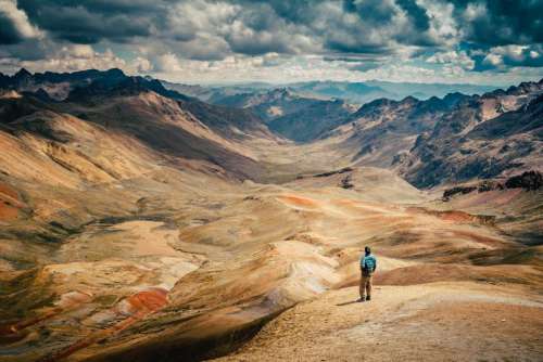 nature dry land mountains sky