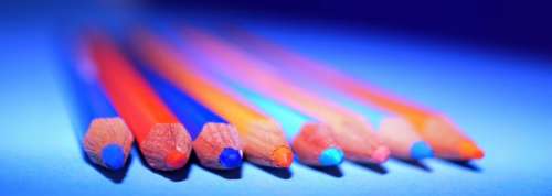 colors pencils art materials blue