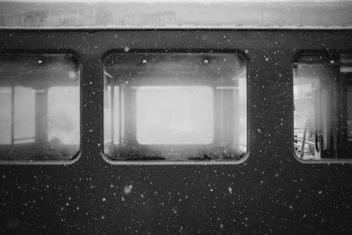 subway windows cold snow travel