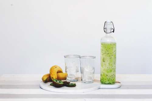 dieting glass bottle water juice