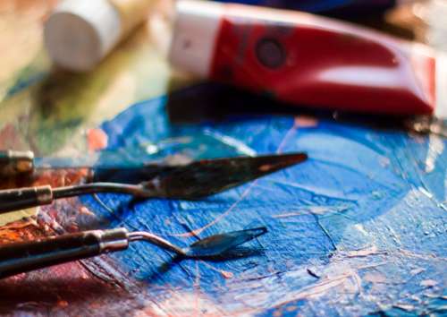 painter knife brush artist art