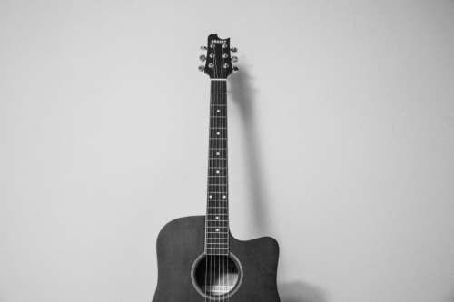 guitar music instrument black and white