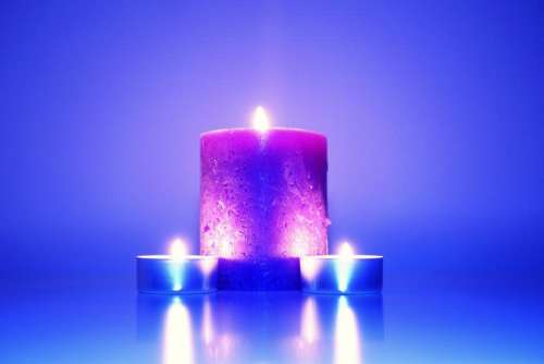 fire candles blue purple wax