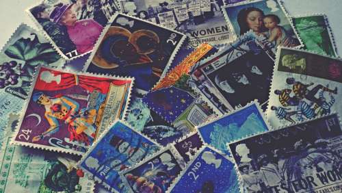 stamps collection close up postage mail
