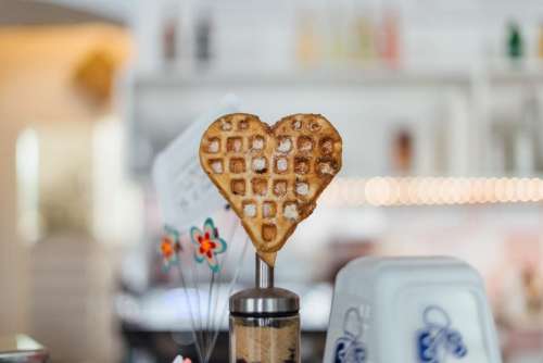 heart waffle breakfast food love