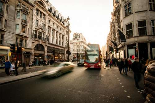 streets bus cars city urban