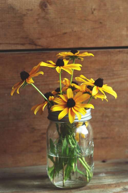 glass jar container water yellow