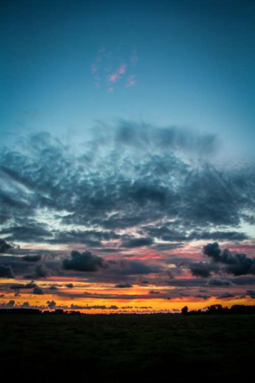 sunset sky view clouds dusk