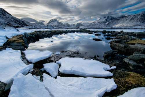 nature landscape ice snow mountains