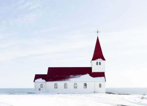 snow winter church building structure