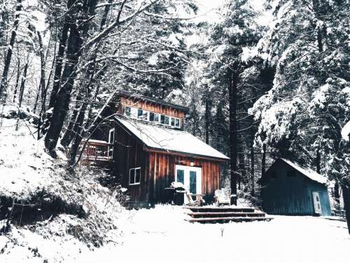 snow cold winter house home