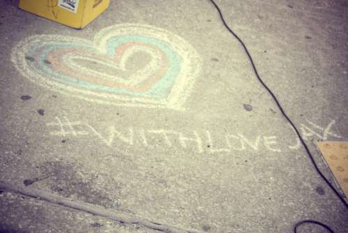 with love chalk path concrete