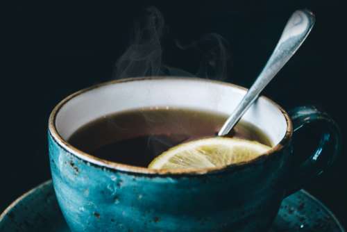 lemon tea cup saucer mug