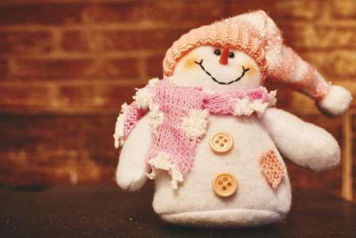 snowman scarf hat buttons toy