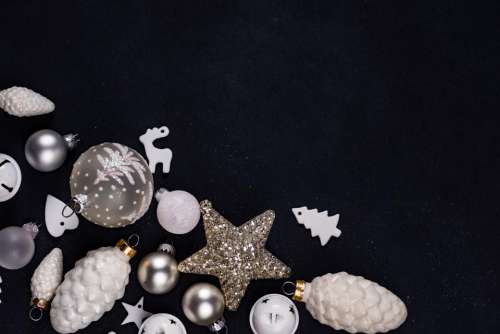 christmas ball decoration glitters silver