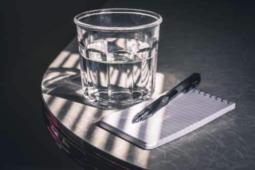 notepad pen cup notes notebook