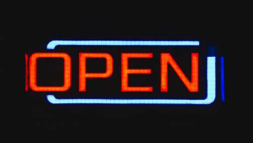 open sign neon store shop