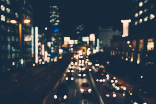 blurry lights cars traffic roads