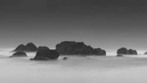 nature landscape fog mountain clouds