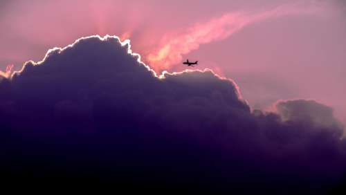 nature landscape airplane clouds sky