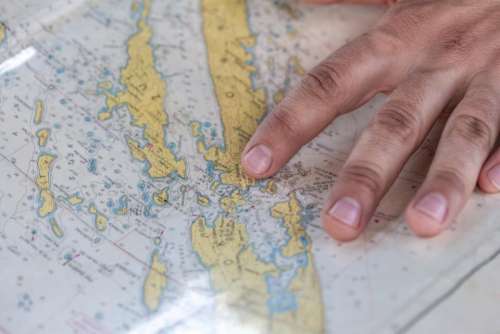 map navigation travel trip hands