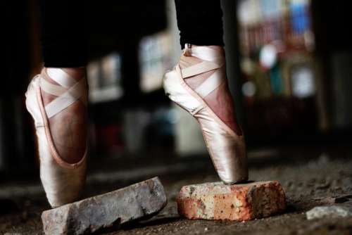 bricks ballet shoes pink pointed