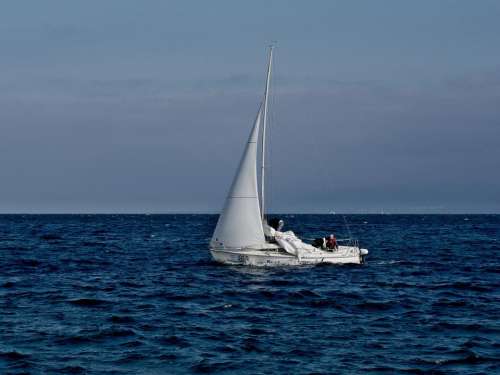 sailboat sailing ocean sea water