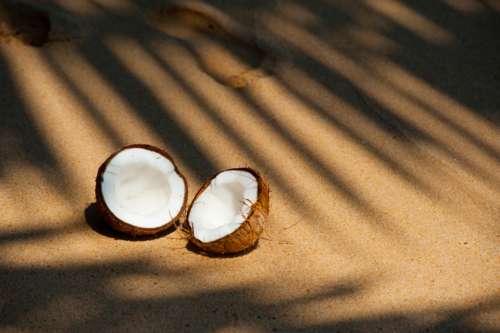 split coconut sand travel vacation