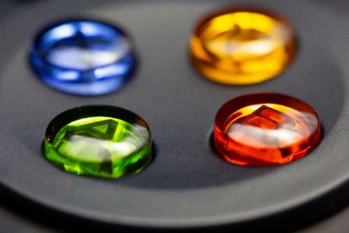 game controller buttons shiny colorful