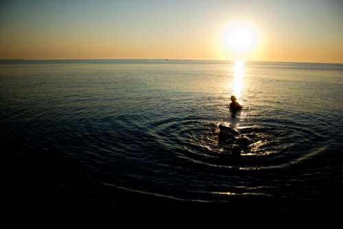 sea ocean water sunset sunrise