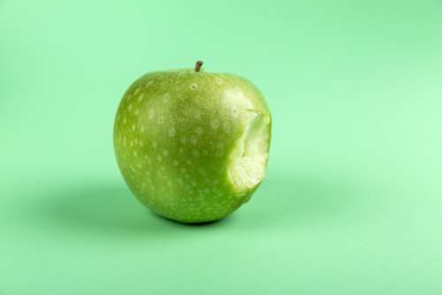 apple green background bite wallpaper