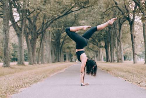girl yoga woman female stretch