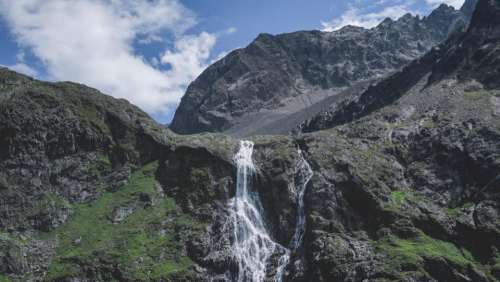 nature landscape falls mountain hills