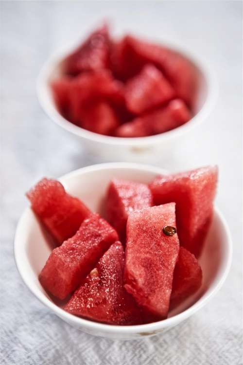 watermelon fruits food healthy bowl