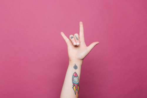 hand sign love isolated tattoo