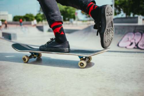 skateboarder shoes park athlete sport