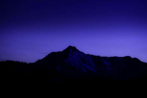 Mountain purple sky dusk evening
