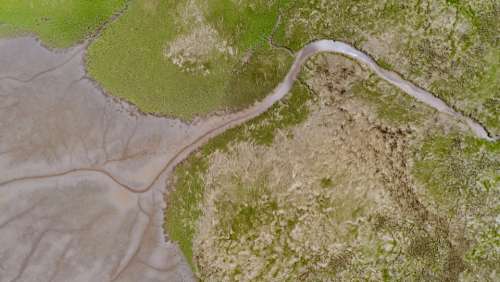aerial sand water beach landscape