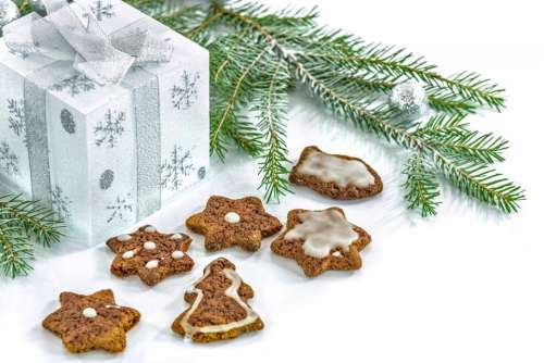 christmas trees gift box cookie