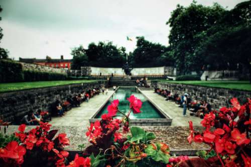 Garden of Remembrance Dublin Ireland Irish flag park