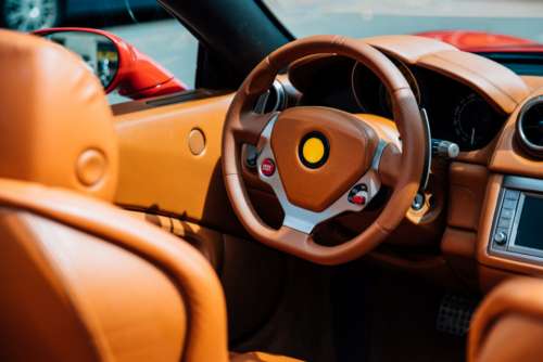 luxury car interior sports car leather