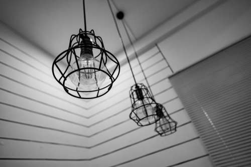 black and white light lamp interior design