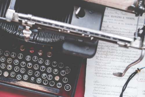 closeup letter typewriter vintage typography
