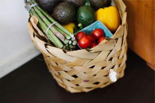 basket groceries vegetables fruits food