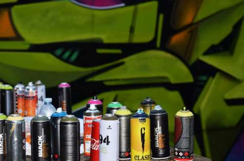 colorful can bottle spray paint