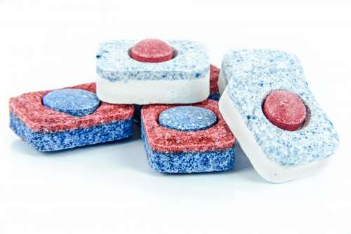 blue dishwasher tablets