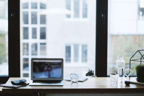 laptop office desk business work