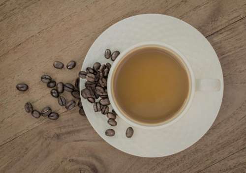 coffee beans cup mug wood