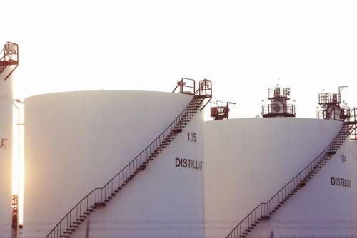 industrial oil tank stairs railing